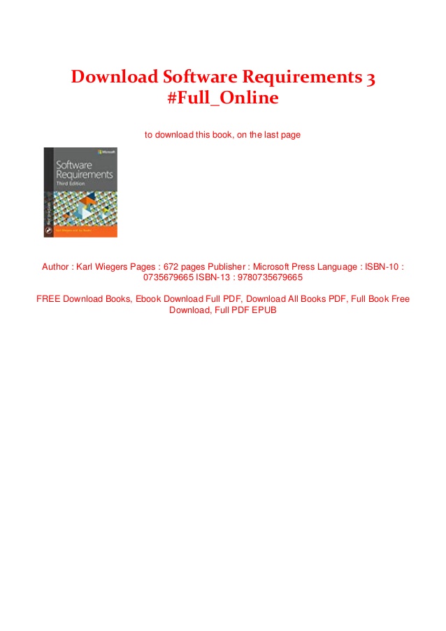 Software Requirements Pdf Karl Wiegers Software